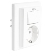 Schneider Merten System-M Geaard Stopcontact met Wisselschakelaar Polarwit