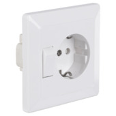 GAMMA Everest Geaard Stopcontact met Schakelaar Wit
