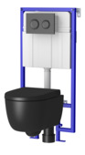 Allibert Katelo inbouwreservoir met hangend toilet zwart