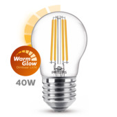 Philips LED kogel E27 40W filament helder warmglow dimbaar
