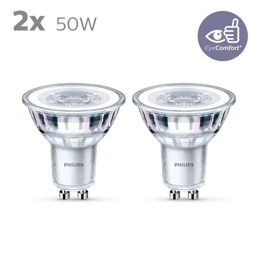 Philips LED spot GU10 50W 2 stuks niet dimbaar