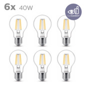 Philips LED peer E27 40W 6 stuks filament helder niet dimbaar