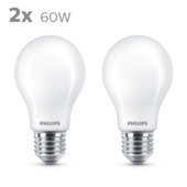 Philips LED peer E27 60W 2 stuks mat niet dimbaar