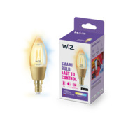 WiZ Connected LED kaars E14 25W filament gold koel tot warmwit licht dimbaar