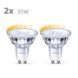 Philips LED spot GU10 35W 2 stuks warmglow dimbaar