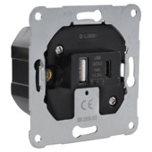 Q-LINK Inbouw basiselement USB-A + USB-C