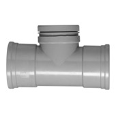 Martens ontstoppingsstuk PVC met schroefdeksel grijs 110x110 mm