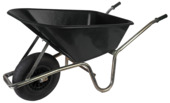 Kruiwagen met zwarte kunststof bak 100 liter