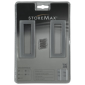 StoreMax handgreep rechthoek metaal zilver 2 stuks