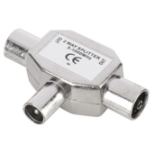 Q-Link coax splitter radio metaal 1 male/2 female