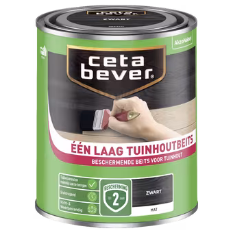 CetaBever Één Laag Tuinhoutbeits zwart 750 ml