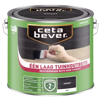 CetaBever Één Laag Tuinhoutbeits zwart 2,5 liter
