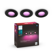 Philips Hue Xamento badkamerinbouwspots GU10 zwart 3 stuks