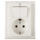 Merten System-M contactdoos met serieschakelaar wit