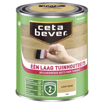 CetaBever Één Laag Tuinhoutbeits licht eiken 750 ml