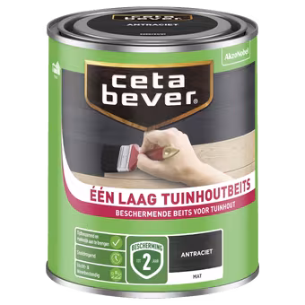 CetaBever Één Laag Tuinhoutbeits antraciet 750 ml