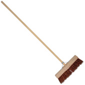 Bezem natuurvezel 45 cm met steel 160 cm