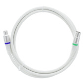 Q-Link coax kabel stekker recht 1.5 meter wit kabelkeur