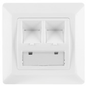 Q-Link FTP contactdoos CAT7 inbouw dubbelvoudig 8 polig RJ45