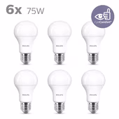 Philips LED peer E27 75W 6 stuks mat niet dimbaar