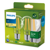 Philips greenlabel LED 60W E27 peer 2700K duopack