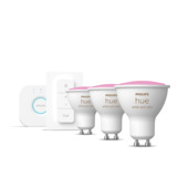 Philips Hue starterkit - wit en gekleurd licht 6W - 3 lampen met dimmer switch - GU10