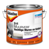 Alabastine muurverf 2in1 vochtige muren en kelders wit mat 2,5 liter