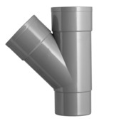 Martens T-stuk 45° PVC grijs 2x lijmverbinding 1x verjongdspie 80x80x80 mm