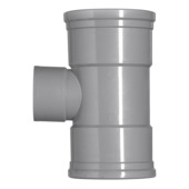 Martens verloop T-stuk PVC grijs 2x schuifmof 1x lijmverbinding 110x75 mm