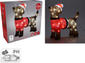 Kerstdecoratie kersthond acryl figuur met LED verliching 38 x 14,5 x 40,5 cm