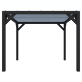 Silvano pergola zwart vurenhout 324 x 324 cm met schaduwdoek