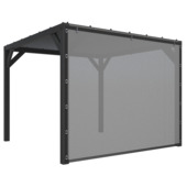 Silvano pergola vurenhout zwart 324 x 324 cm met schaduwdoek en zijdoek