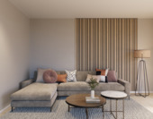 Lattenwand Decowall Acoustic Blend natuur eiken, combinatie van verschillende breedtes, 260x30cm, 2 stuks (1.56m2)