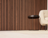 Lattenwand Decowall Acoustic Blend walnoot, combinatie van verschillende  breedtes, 260x30cm, 2 stuks (1.56m2)