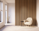 Lattenwand Decowall Acoustic Blend brons eiken, combinatie van verschillende breedtes, 260x30cm, 2 stuks (1.56m2)