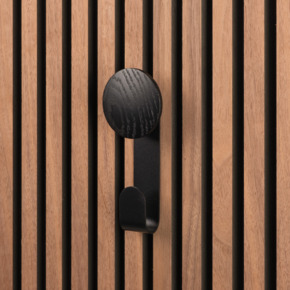 Lattenwand accessoire hanger zwart hout