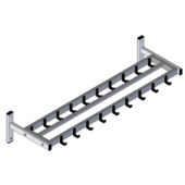 V-Part Garderoberek met 19 haken - aluminiumgrijs / zwart