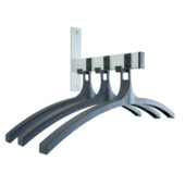 V-Part wandkapstok HIQ 3 incl. 3 hangers - aluminiumgrijs / zwart