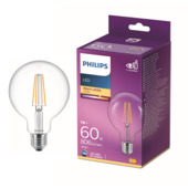 Philips LED globe E27 60W filament helder niet dimbaar