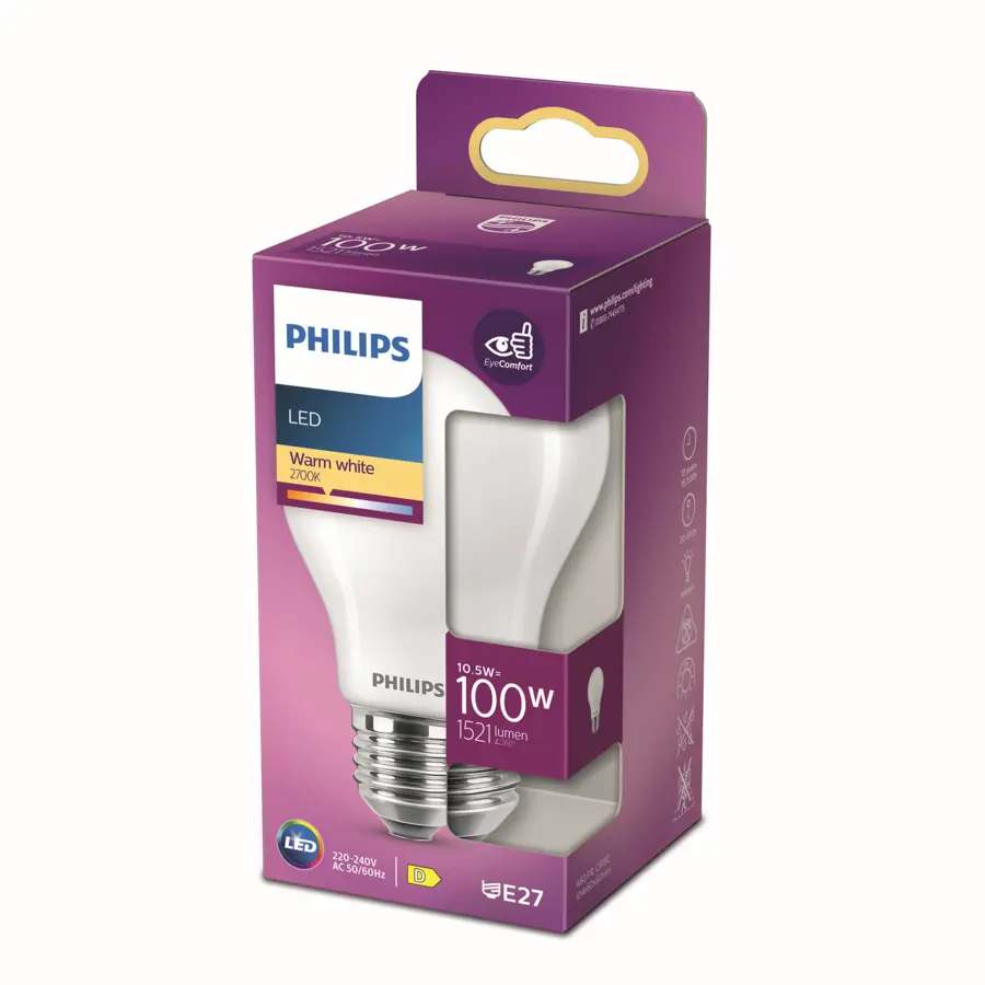 Philips LED peer E27 100W mat niet dimbaar