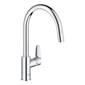Grohe Keukenmengkraan Start Edge Hoge Uitloop Uittrekbare Mousseur Chroom