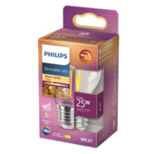 Philips LED kogel E27 25W filament helder warmglow dimbaar