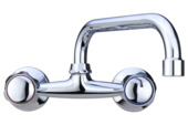 Atlantic keukenkraan Thomas 2-knops bovenuitloop chroom 15 cm