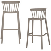 WOOOD barstoel Bliss taupe kunststof