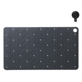 Sealskin antislip badmat Ribb 40x70 cm antraciet (inclusief zwarte haak)