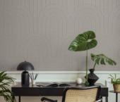 Viltpaneel gebogen lijnen zand 120x60 cm 2 stuks