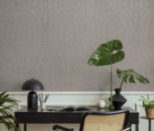 Viltpaneel gebogen lijnen taupe 120x60 cm 2 stuks