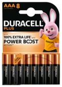 Duracell Batterij AAA Alkaline Plus Power Boost 8 stuks