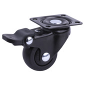 Zwenkwiel  53 mm zwart TPE inclusief rem