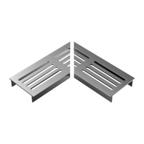 Stonewish Ultra Drain L-rooster zilver recht patroon
